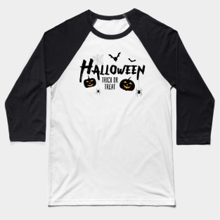 Halloween Trick or Treat With Bats and Scary Pumpkins Baseball T-Shirt